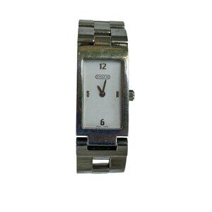 Vintage Coach W040 Women's Stainless Steel Link Quartz Bracelet Watch Swiss Made